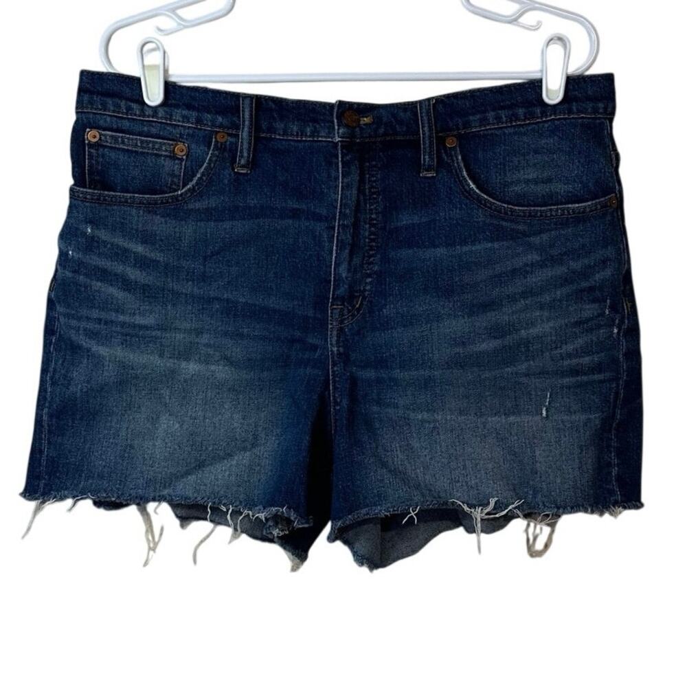 Madewell High Rise Denim Cutoff Shorts Size 32 ‎ Blue Casual Summer Distressed
